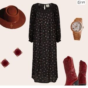 Sonmer Silvia Casual Black Floral Dress